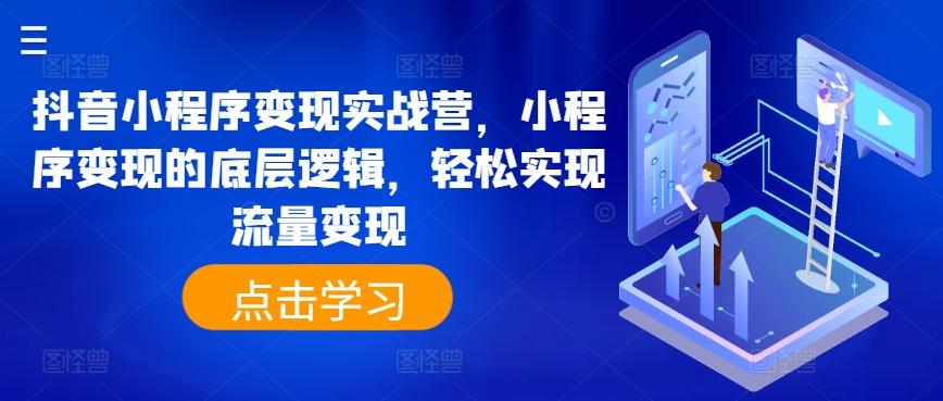 抖音小程序变现实战营，小程序变现的底层逻辑，轻松实现流量变现-木白网创