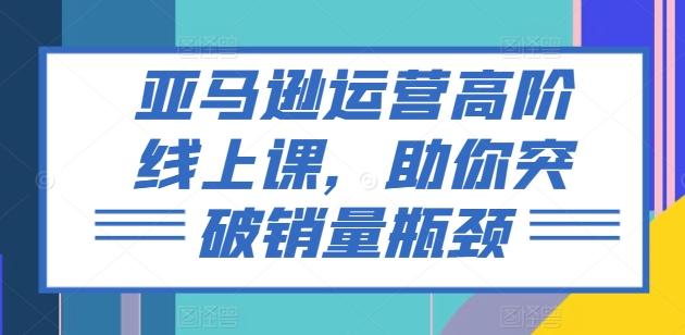 亚马逊运营高阶线上课，助你突破销量瓶颈-木白网创