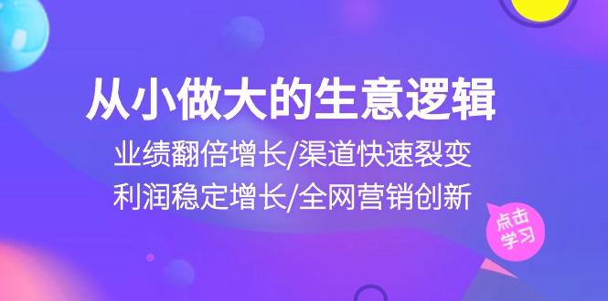 从小做大生意逻辑：业绩翻倍增长/渠道快速裂变/利润稳定增长/全网营销创新-木白网创