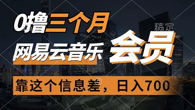 0撸三个月网易云音乐会员，靠这个信息差一天赚700，月入2w-木白网创