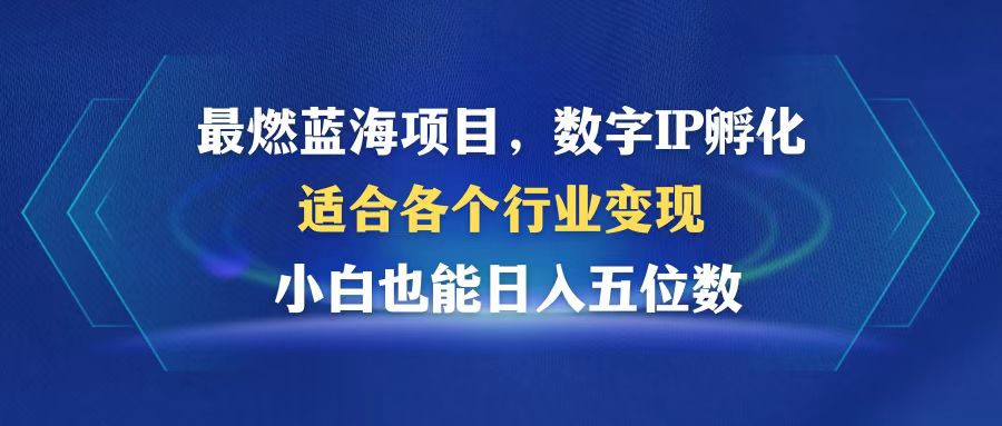 最燃蓝海项目  数字IP孵化  适合各个行业变现  小白也能日入5位数-木白网创