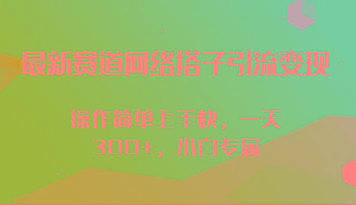 最新赛道网络搭子引流变现!!操作简单上手快，一天300+，小白专属-木白网创
