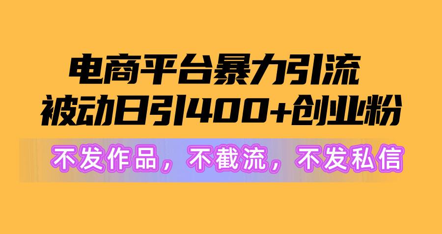 电商平台暴力引流,被动日引400+创业粉不发作品，不截流，不发私信-木白网创