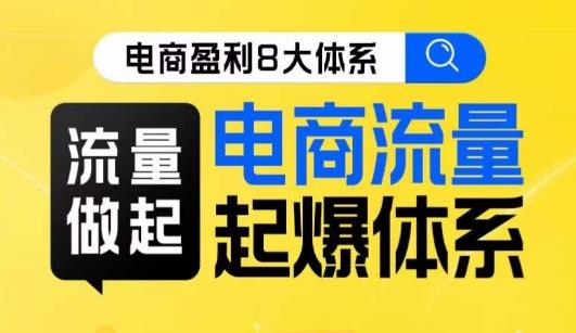 8大体系流量篇·流量做起，电商流量起爆体系线上课-木白网创