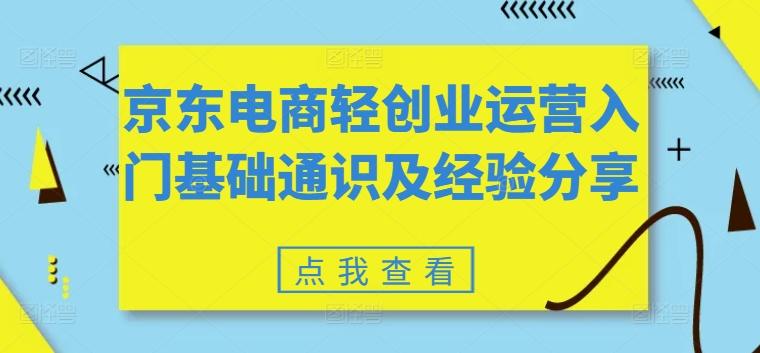 京东电商轻创业运营入门基础通识及经验分享-木白网创