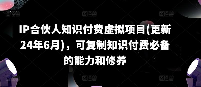 IP合伙人知识付费虚拟项目(更新24年6月)，可复制知识付费必备的能力和修养-木白网创