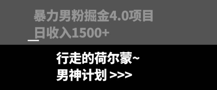 暴力男粉掘金4.0项目不违规不封号无脑复制单人操作日入1000+-木白网创