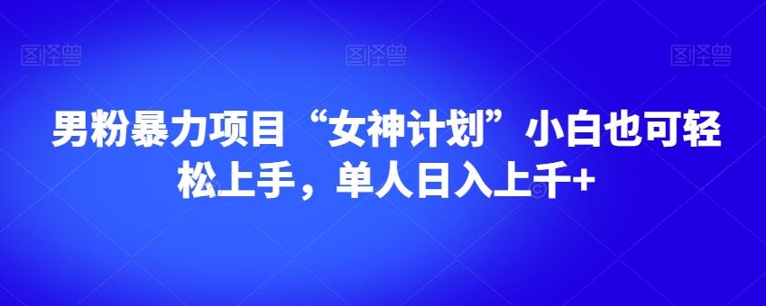 男粉暴力项目“女神计划”小白也可轻松上手，单人日入上千+【揭秘】-木白网创