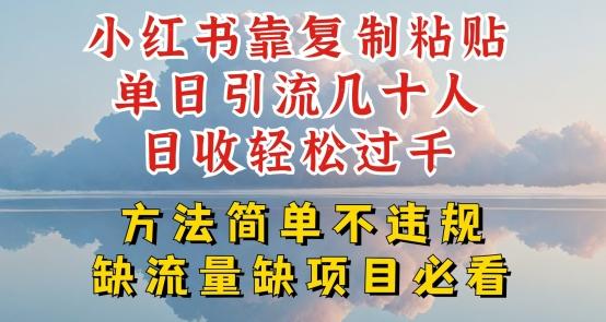 小红书靠复制粘贴单日引流几十人目收轻松过千，方法简单不违规【揭秘】-木白网创