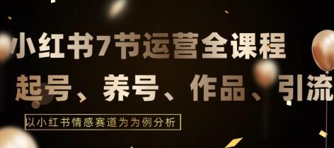 7节小红书运营实战全教程，结合最新情感赛道，打通小红书运营全流程【揭秘】-木白网创