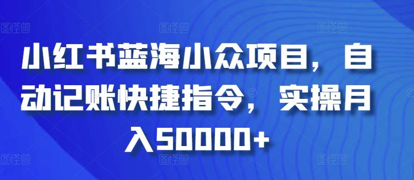 小红书蓝海小众项目，自动记账快捷指令，实操月入50000+【揭秘】-木白网创
