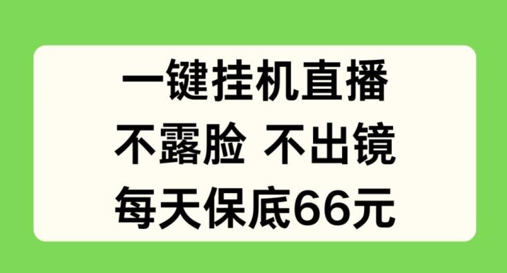 一键挂JI直播，不露脸不出境，每天保底66元【揭秘】-木白网创