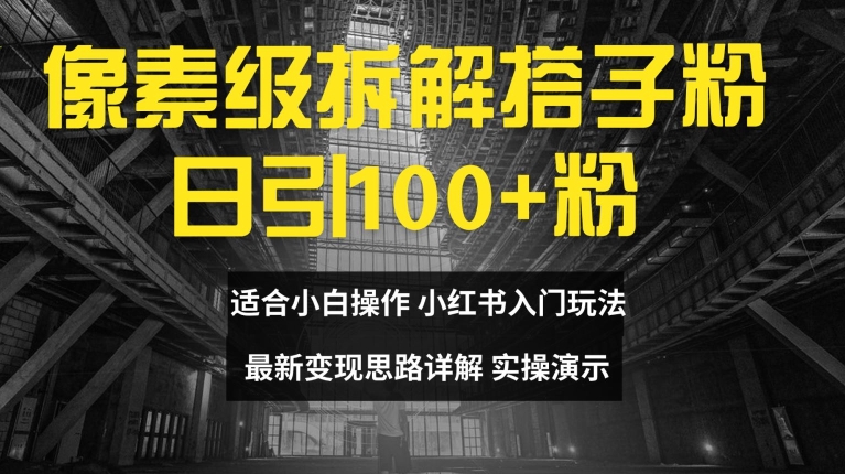 像素级拆解搭子粉，日引100+，小白看完可上手，最新变现思路详解【揭秘】-木白网创