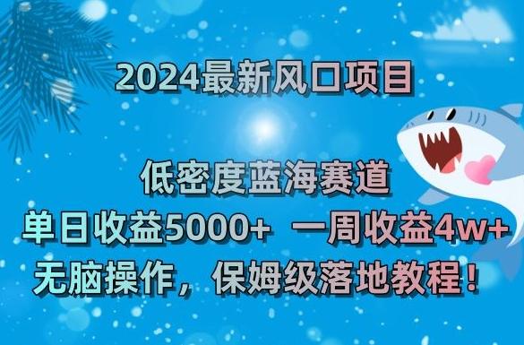 2024最新风口项目，低密度蓝海赛道，单日收益5000+，一周收益4w+！【揭秘】-木白网创