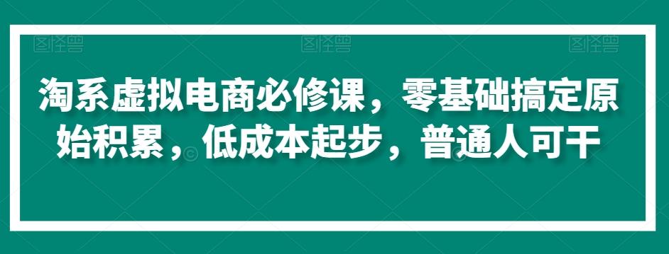 淘系虚拟电商必修课，零基础搞定原始积累，低成本起步，普通人可干-木白网创