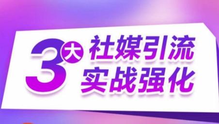 3大社媒引流实战强化，多渠道站外引流，高效精准获客，订单销售额翻倍增长-木白网创