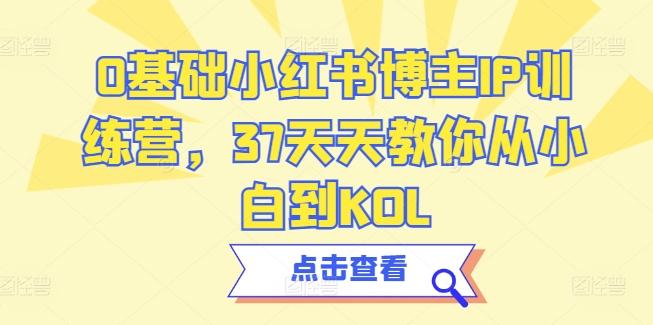 0基础小红书博主IP训练营，37天天教你从小白到KOL-木白网创