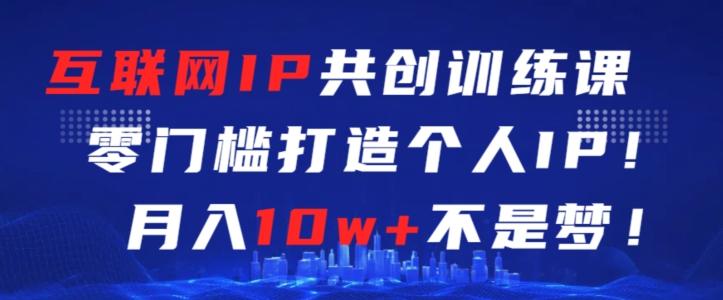 互联网IP共创训练课，零门槛零基础打造个人IP，月入10w+不是梦【揭秘】-木白网创