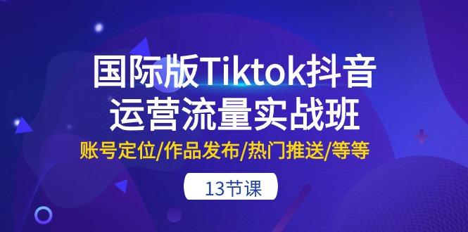 国际版Tiktok抖音运营流量实战班：账号定位/作品发布/热门推送/等等-13节-木白网创