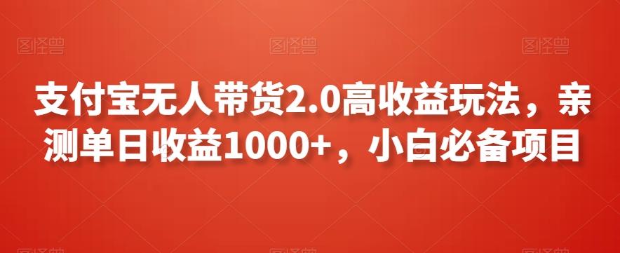 支付宝无人带货2.0高收益玩法，亲测单日收益1000+，小白必备项目【揭秘】-木白网创
