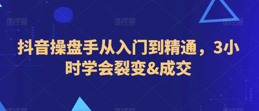 抖音操盘手从入门到精通，3小时学会裂变&成交-木白网创