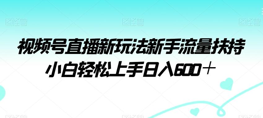视频号直播新玩法新手流量扶持小白轻松上手日入600＋【揭秘】-木白网创