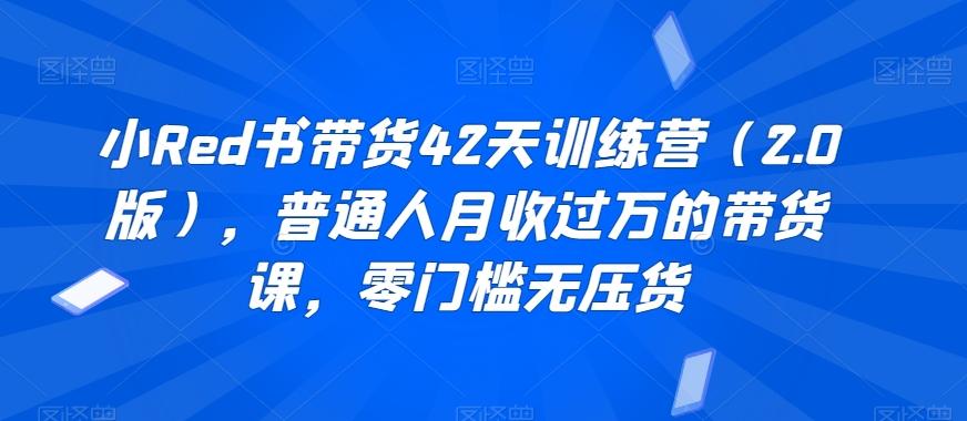 小Red书带货42天训练营(2.0版)，普通人月收过万的带货课，零门槛无压货-木白网创