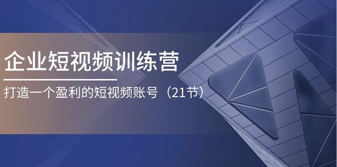 企业短视频训练营：打造一个盈利的短视频账号(21节-木白网创