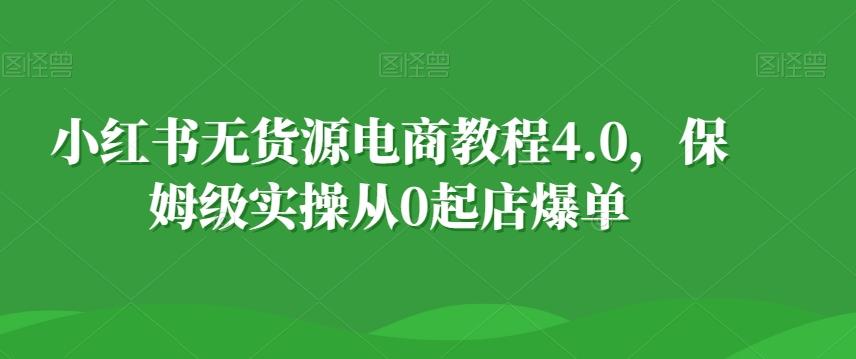 小红书无货源电商教程4.0，保姆级实操从0起店爆单【拆解】-木白网创