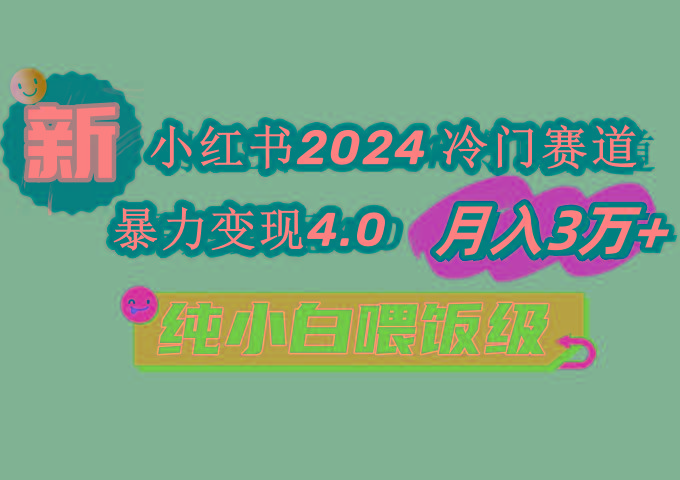 小红书2024冷门赛道 月入3万+ 暴力变现4.0 纯小白喂饭级-木白网创