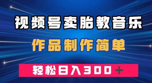 视频号卖胎教音乐，作品制作简单，一单49，轻松日入300＋-木白网创