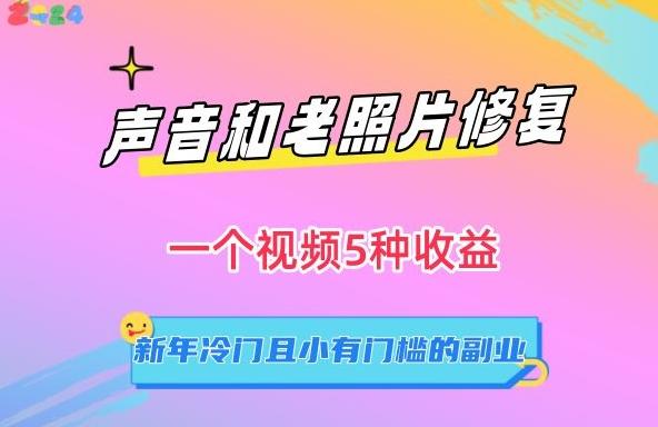 声音和老照片修复，一个视频5种收益，新年冷门且小有门槛的副业【揭秘】-木白网创