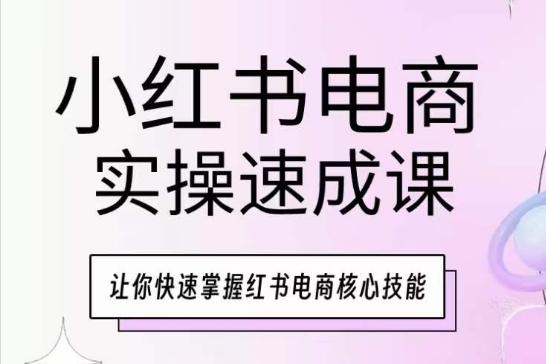 小红书电商实操速成课，让你快速掌握红书电商核心技能-木白网创