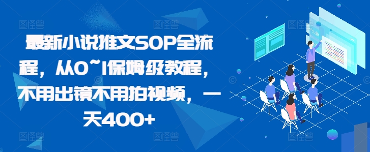 最新小说推文SOP全流程，从0~1保姆级教程，不用出镜不用拍视频，一天400+-木白网创