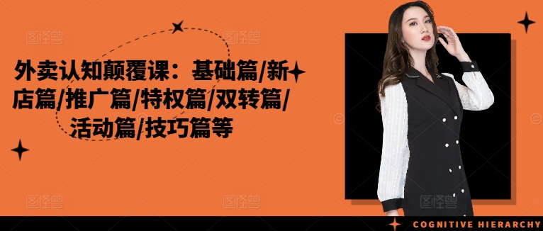 外卖认知颠覆课：基础篇/新店篇/推广篇/特权篇/双转篇/活动篇/技巧篇等-木白网创