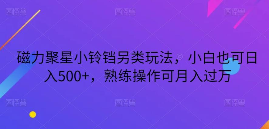 磁力聚星小铃铛另类玩法，小白也可日入500+，熟练操作可月入过万-木白网创