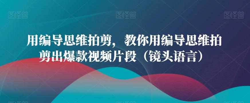 用编导思维拍剪，教你用编导思维拍剪出爆款视频片段(镜头语言)-木白网创