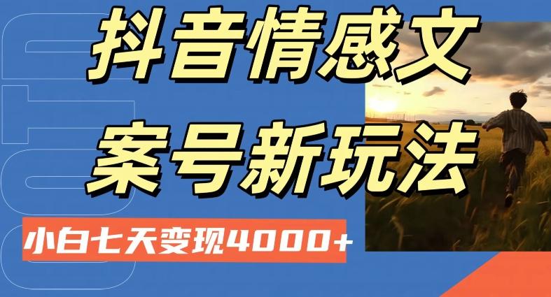 抖音情感文案小白七天变现4000+详细课程-木白网创