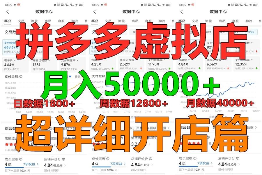 拼多多虚拟电商训练营月入40000+你也行，暴利稳定长久，副业首选-木白网创