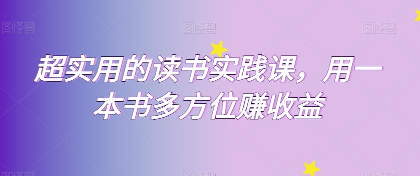 超实用的读书实践课，用一本书多方位赚收益-木白网创