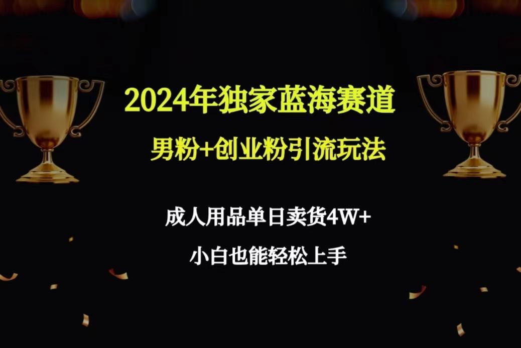 2024年独家蓝海赛道男粉+创业粉引流玩法，成人用品单日卖货4W+保姆教程-木白网创