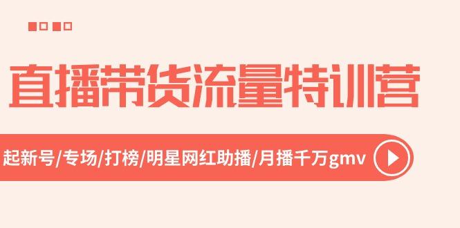 直播带货流量特训营，起新号-专场-打榜-明星网红助播 月播千万gmv(52节-木白网创