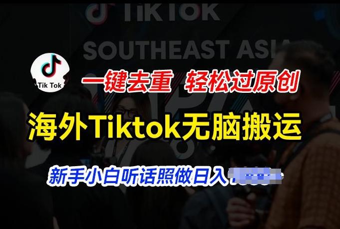 海外Tiktok短视频无脑搬运，一键去重轻松过原创，新手小白听话照做日入几张【揭秘】-木白网创