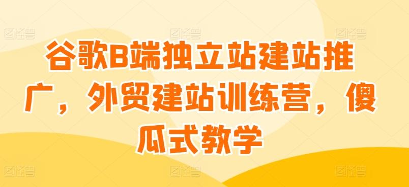 谷歌B端独立站建站推广，外贸建站训练营，傻瓜式教学-木白网创