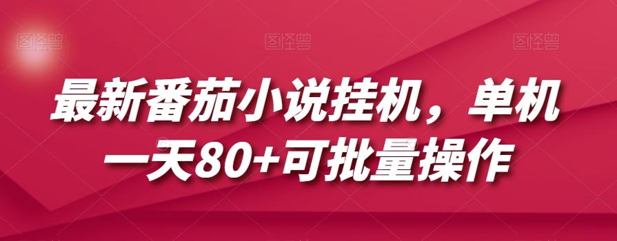 最新番茄小说挂机，单机一天80+可批量操作【揭秘】-木白网创